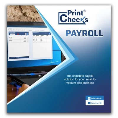 Print Checks Payroll software for Windows 10 /11- CD- Includes 12 month license - Image 1 of 4
