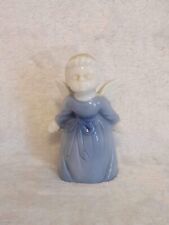 KISSING ANGEL Figurine Made in Japan 4" Small Angel Blue White Single Girl