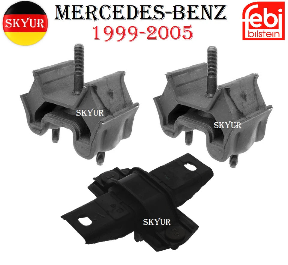 Juego de soportes de motor y transmisión para 99-05 Mercedes-Benz ML430 ML500 ML55 FEBI Foto 1 de 3