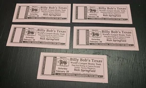 Vintage Rare Rick Springfield 5 Ticket Lot Billy Bob's Texas February 28 2008  - Picture 1 of 3