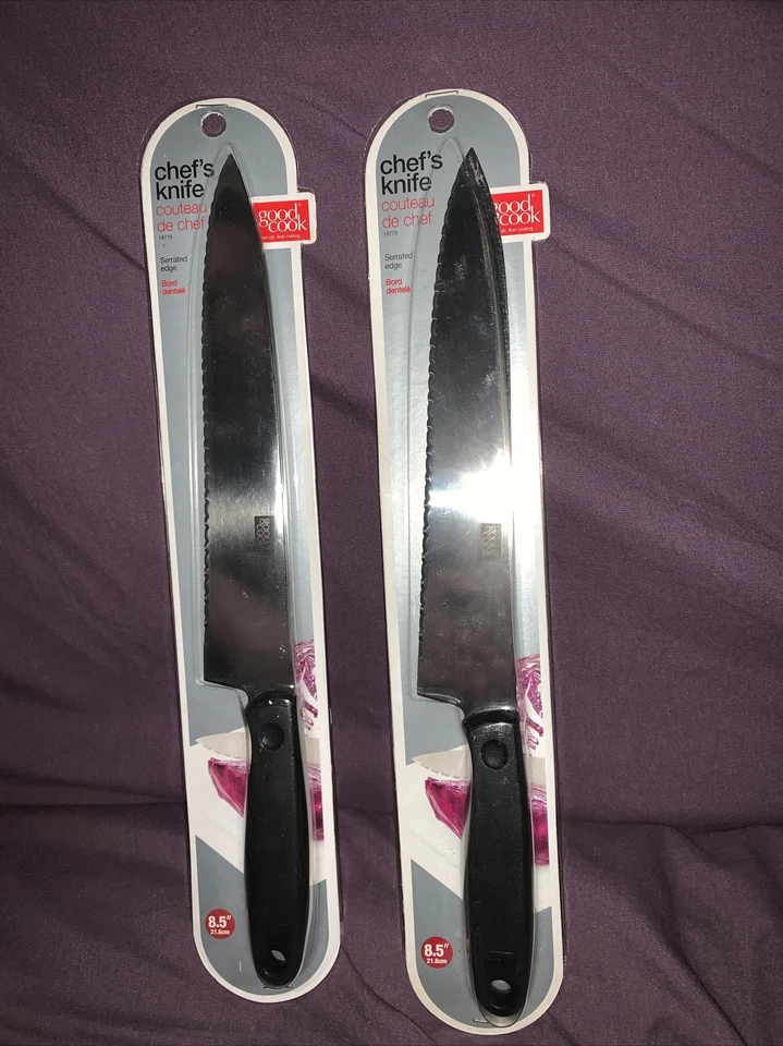 2x Cuchillo de chef dentado Good Cook 8,5” Foto 1 de 1