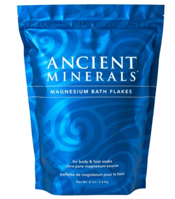 Escamas de baño de magnesio de minerales antiguos, 8 libras, remojo de sal natural para el bienestar Foto 1 de 4
