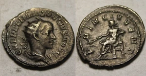 Rare genuine ancient Roman billon coin Antoninianus Herennius Etruscus Apollo - Picture 1 of 8