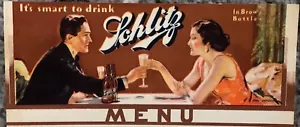 Schlitz Beer Letterhead Restaurant Menu Sheet 1930s Lyford Vintage Original NOS - Picture 1 of 5