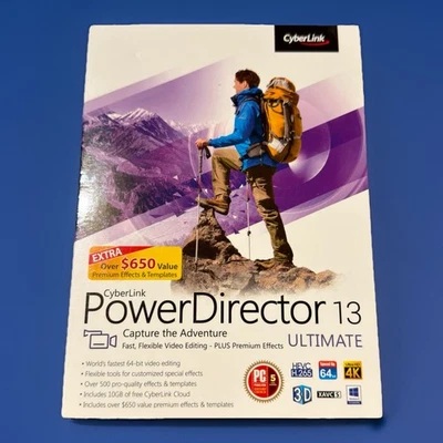Cyberlink Power Director 13 Ultimate Video Editing Software ~ NEW & SEALED - Image 1 of 4