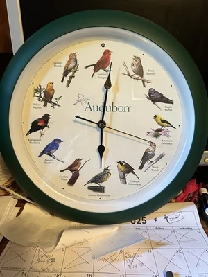 Reloj de Pared Pájaro Cantor Cuarzo Sociedad Nacional Audubon 100 Aniversario Foto 1 de 4