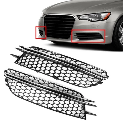 Honeycomb Front Bumper Fog Light Grille For Audi A6 C7 Sedan 2012-2015 Foto 1 de 4