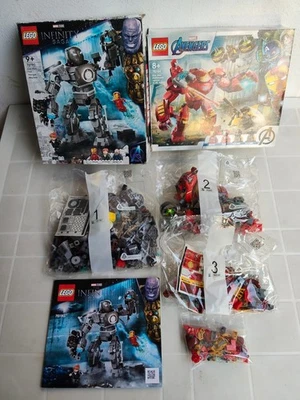 Lotto LEGO Set 76190 Marvel Intinity + Set 76164 Iron Man Hulkbuster Incompleti - Immagine 1 di 4