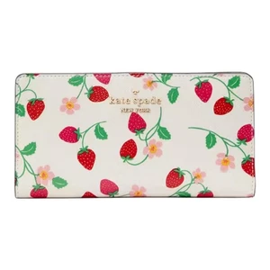 Kate spade New York Madison Strawberry Vine Large Slim Bifold Wallet - Picture 1 of 9