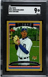 2006 Topps #641 Justin Verlander Gold SGC 9 #'d /2006 RC - Picture 1 of 2