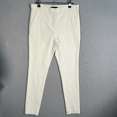 Pantalones ajustados The Row texturizados blancos talla 30 x 30 mezcla de algodón Foto 1 de 4