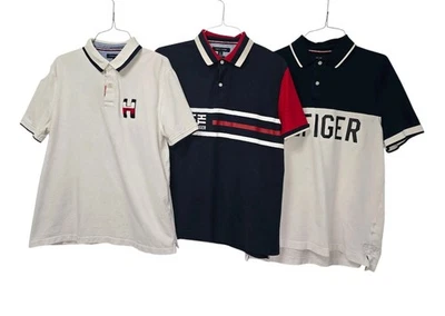 Lote 3 Camisas Polo Tommy Hilfiger Hombre Grandes Ajuste Personalizado Logo Bloque de Color L Foto 1 de 4