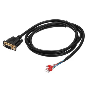 26AWG DB9 Male to Bare Wire with 9 Wiring Terminals Double Shielded 4.9 ft - Afbeelding 1 van 6