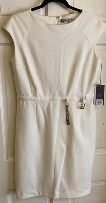 VESTIDO JENNIFER LOPEZ J LO BLANCO MUJER TALLA 4 NUEVO CON ETIQUETAS FORRADO HERMOSO Foto 1 de 4