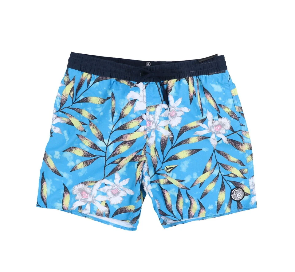 Men's Volcom XXL Elastic Waistband 17" Surf Board Swim Trunks Shorts