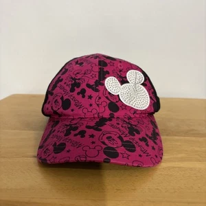 Disney Mickey Mouse Pink Baseball Hat Cap Adjustable Rhinestones Youth Cap - Picture 1 of 10