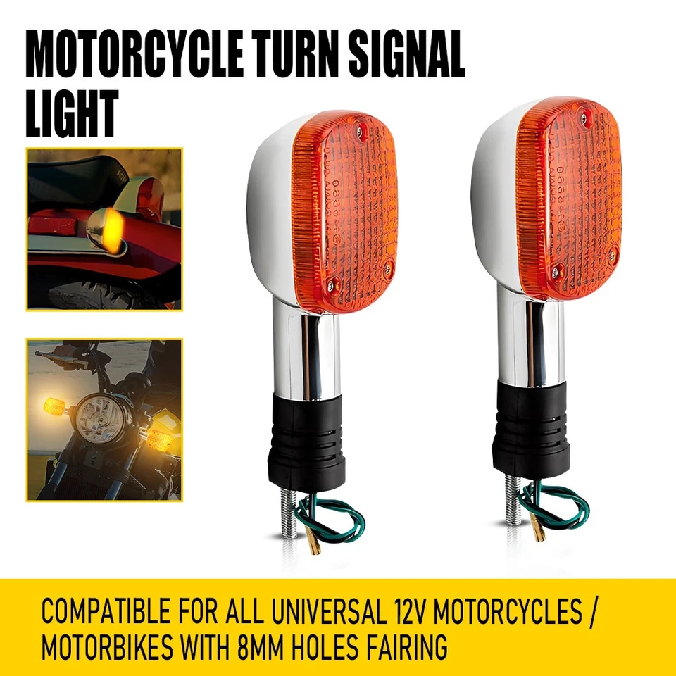 2X Mini Motorcycle LED Turn Signals Blinker Light Indicator Amber Lamp Universal - Image 1 of 4