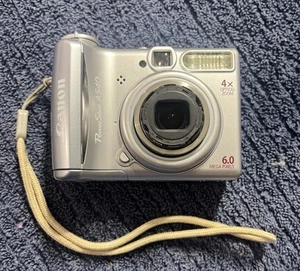 Canon PowerShot A540 6.0MP Silver Digital Camera 4x Optical Zoom Power Tested - Picture 1 of 4