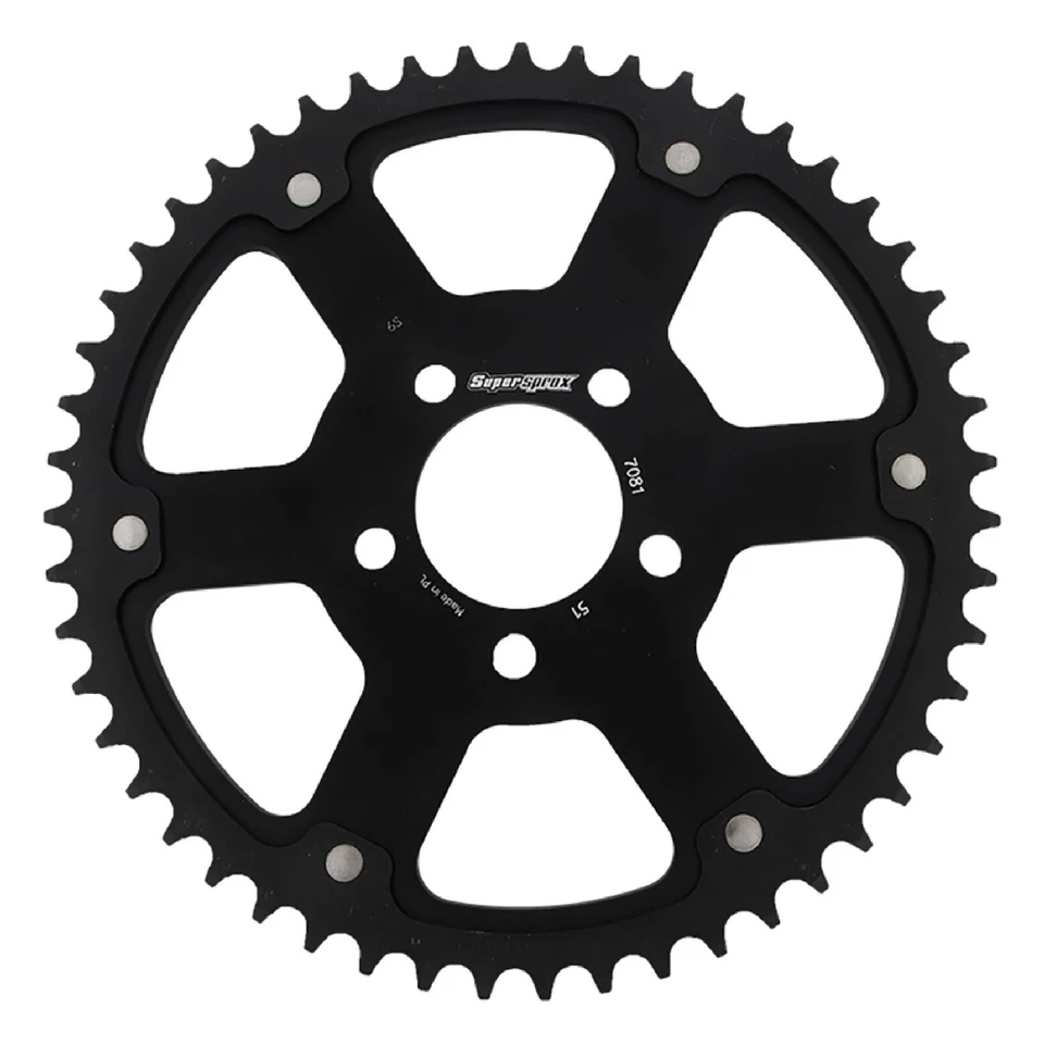 Black Stealth sprocket For Harley 530 pitch 2.21 bore 5 bolts; RST-7081-51-BLK - Image 1 of 4