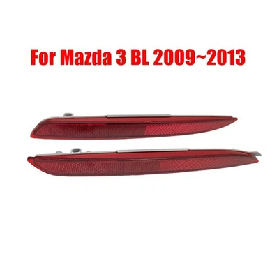 Car Rear Bumper Red 1011108 Replacement 2009~2013 2pcs 3 BL ABS Plastic - Image 1 of 4