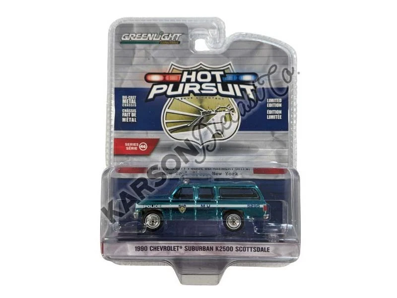 Chevrolet Suburban K2500 1990 Chase cromado - policía de Nueva York escala 1:64 - Greenlight 43040D Foto 1 de 1
