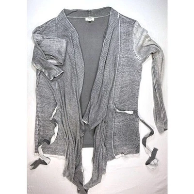 Umgee USA Cardigan Draped Open Front Tie Waist Gray, Women's Knit, Sz M-EUC - Image 1 of 4