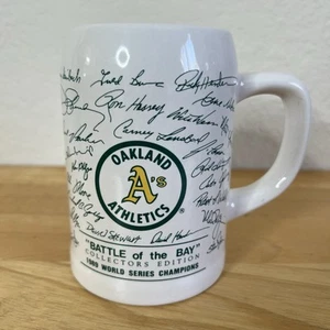 VTG 1989 Battle of the Bay Oakland A's Collector’s Edition Stein Mug Cup *RARE* - Picture 1 of 5