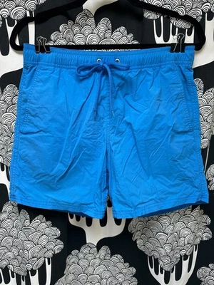 Bermuda de natação masculina J.Crew forrada com cordão azul tamanho pequeno - Imagem 1 de 4