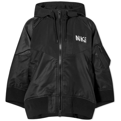 Nike Lab x Sacai Mujer L Cremallera Completa Chaqueta con Capucha Mangas Cortas Negra DQ9048-010 Foto 1 de 4