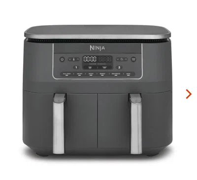 Ninja DZ300EU Dual Zone 7,6L Heißluftfritteuse Airfryer mit 2 Zonen & 6 Programm