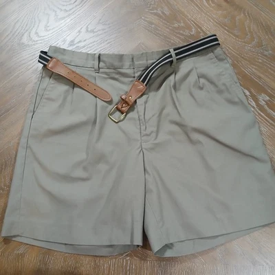 Pantalones Cortos Knightsbridge Hombre Talla 36 Cinturón Plisado Frontal Poliéster Algodón  Foto 1 de 4