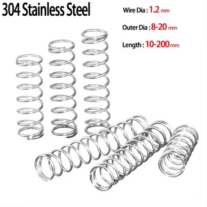 304 Stainless Steel Wire Dia 1.2mm Compression Pressure Spring OD 8-20mm Spring - Picture 1 of 15