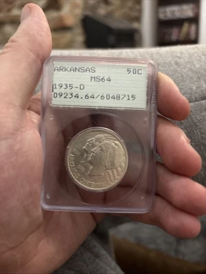 1935-S Arkansas Commemorative Half Dollar PCGS MS64 Rattler - Image 1 of 2