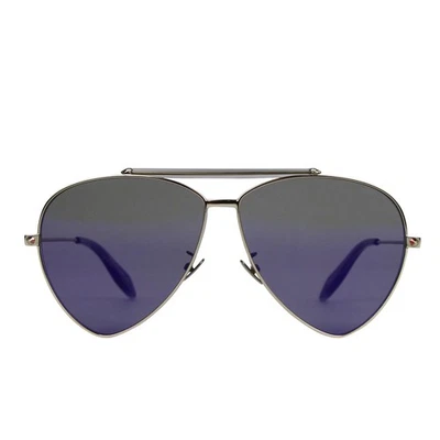 Gafas de sol Alexander McQueen unisex azules de metal reflectantes aviador auténticas Foto 1 de 4