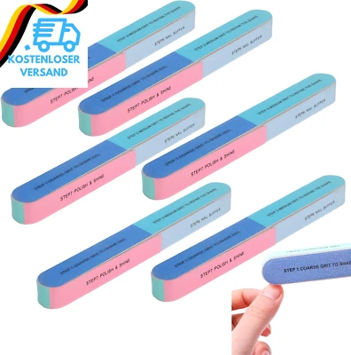 HFMYGS 6 Stück Farbig Polierfeile Fingernägel, Multidimensional Nail Buffer, Multifunkt