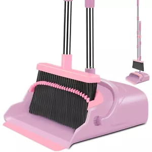 Broom And Dustpan Set For Home Office Indoor&outdoor Sweeping Stand Up Broom And - Picture 1 of 7