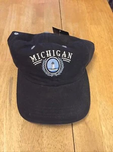 Mackinaw Island Michigan Hat Cap Adjustable Stitched Black New NWT - Picture 1 of 3