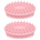2pcs Pink Silicone Bath Brushes for Shower Exfoliating-CM