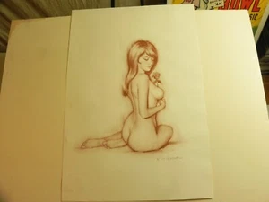Stampa firmata ritratto di nudo K. M. Freeman -12,5 x 18" - Foto 1 di 4