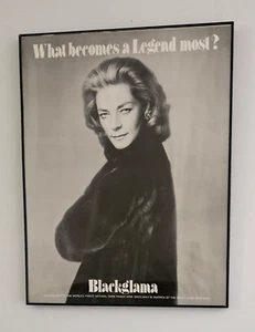 LAUREN BACALL 1968 Richard Avedon BLACKGLAMA POSTER What Becomes a Legend Most? - Picture 1 of 7