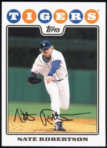 2008 Topps #403 Nate Robertson Detroit Tigers FACSIMILE AUTO Baseball Card - Picture 1 of 2