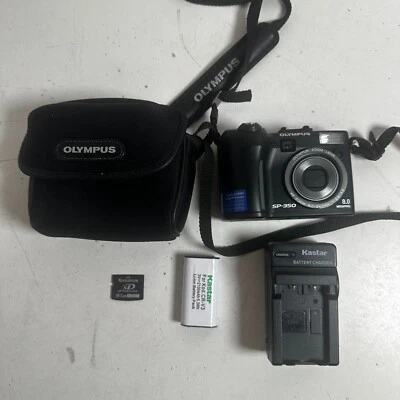 Olympus SP-350 Black 2.5" LCD 8 MP 3x Optical Zoom Portable Digital Camera - Image 1 of 4