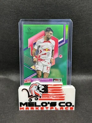 TOPPS FINEST 2022-23 Dominik Szoboszlai GREEN REFRACTOR /99 RB LEIPZIG Liverpool - Image 1 of 2