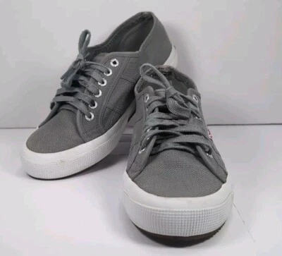 Кроссовки Superga на шнуровке серые женские 9 мужские 7,5 100% хлопок - Изображение 1 из 4