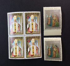 BroadviewStamps Colombia #C508 block and #750 single and margin single. MNH F-VF