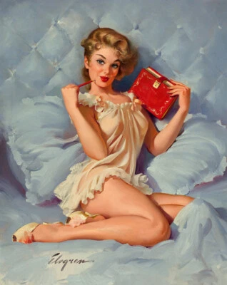 NEW Gil Elvgren Vintage Model Pin Up Girl Poster Art Print Canvas Free Shipping - Image 1 of 3