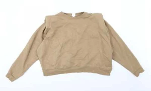 H&M Womens Brown Cotton Blend Sweatshirt Size XL - Padded Shoulders - Picture 1 of 12