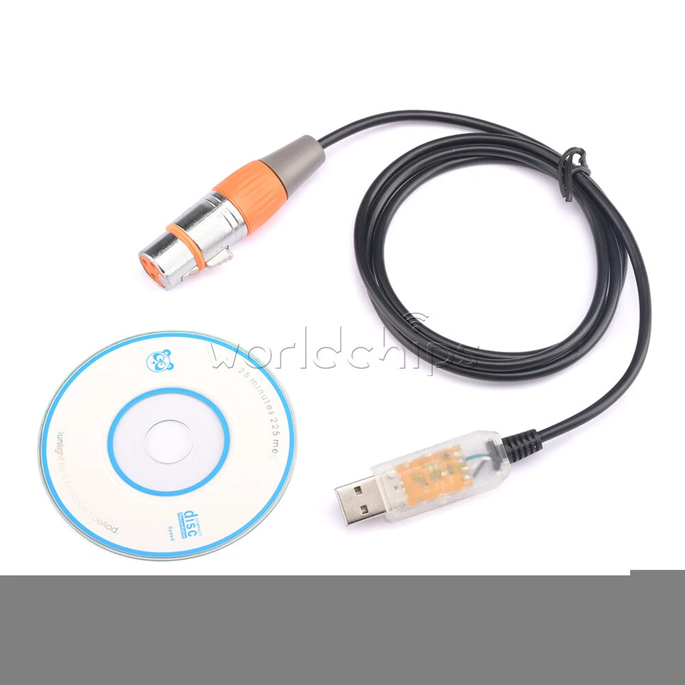 USB to DMX Interface Adapter Cable Stage Light PC DMX512 Controller Dimmer DMX - Image 1 of 4