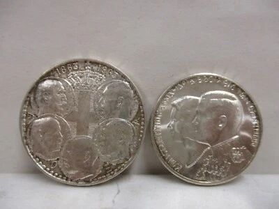 2 monedas de plata de 30 dracmas de Grecia sin circular .835 1963 KM# 86 y 1964 km# 87 Foto 1 de 4