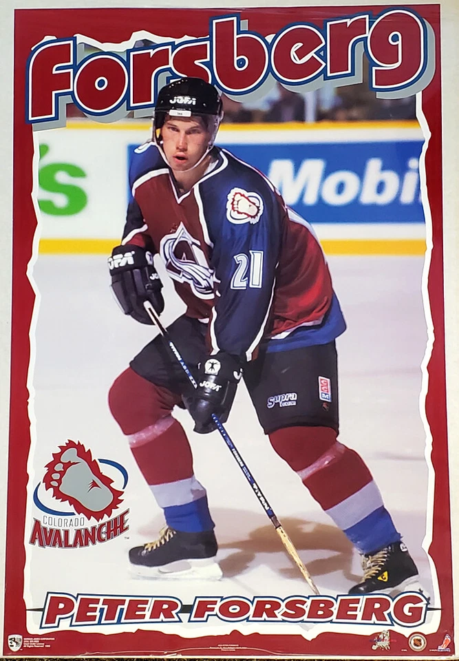 Póster de acción raro Peter Forsberg Colorado Avalanche 1995 NHL hockey 22x34 Foto 1 de 1